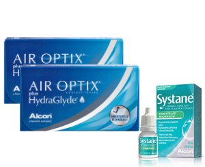 2 x Air Optix Plus HydraGlyde 6 szt. + krople Systane Hydration GRATIS