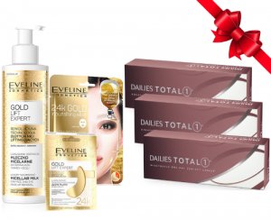 3 x DAILIES Total1 - 30 szt. + zestaw EVELINE GOLD gratis