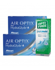 2X AIR OPTIX® PLUS HYDRAGLYDE® - 3SZT. + OPTI-FREE PUREMOIST 50% TANIEJ