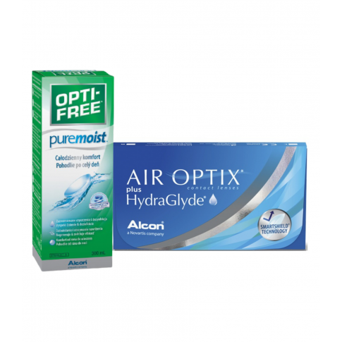 Air Optix Plus HydraGlyde i płyn Opti Free PureMoist