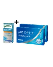 2 x OPTIX® plus HydraGlyde® 3 szt.+ próbka kropli nawilżających do oczu Systane GRATIS