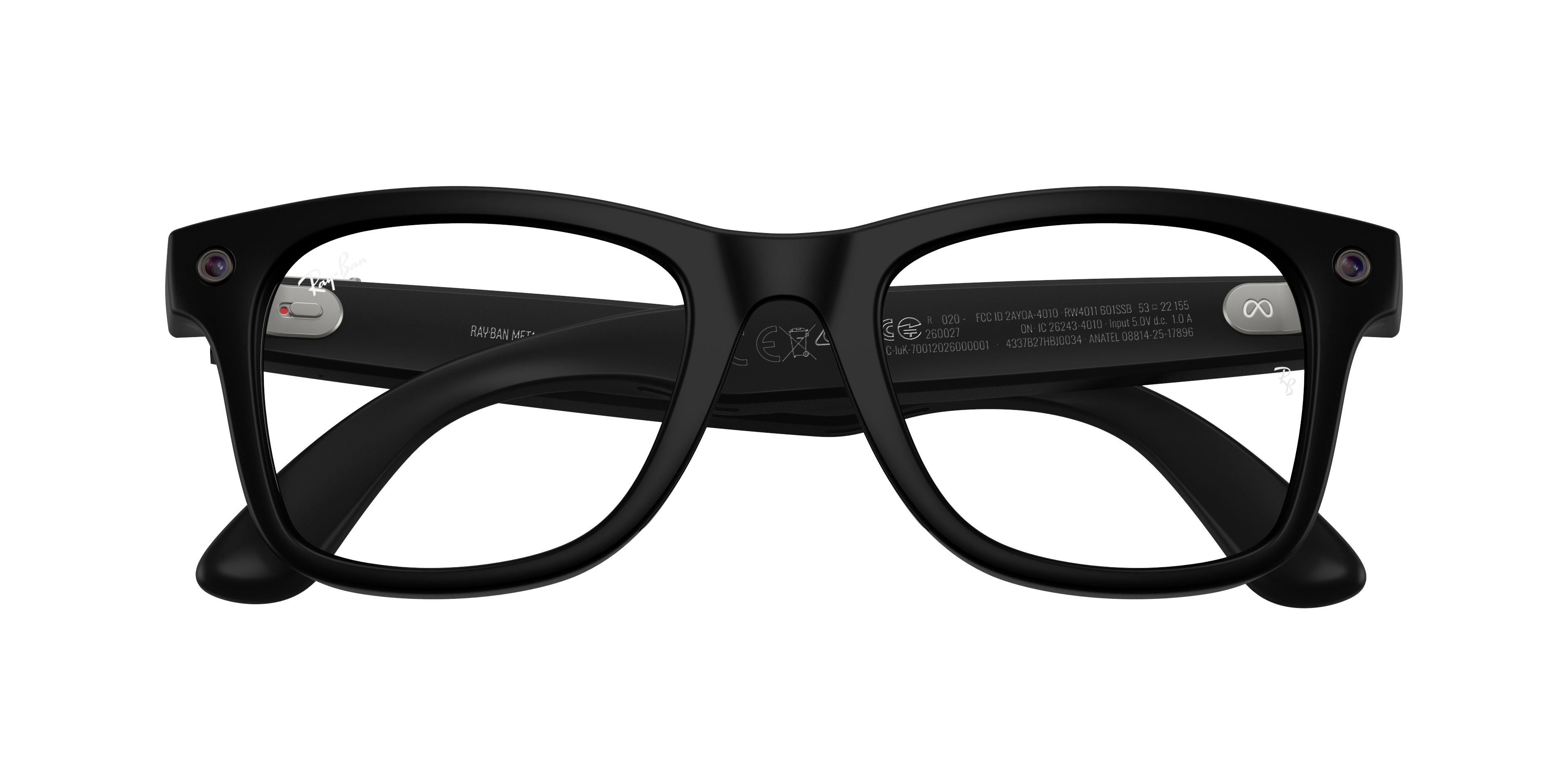 Ray-Ban Meta RW4011 601SSB - matowa czarna oprawka i przezroczyste soczewki