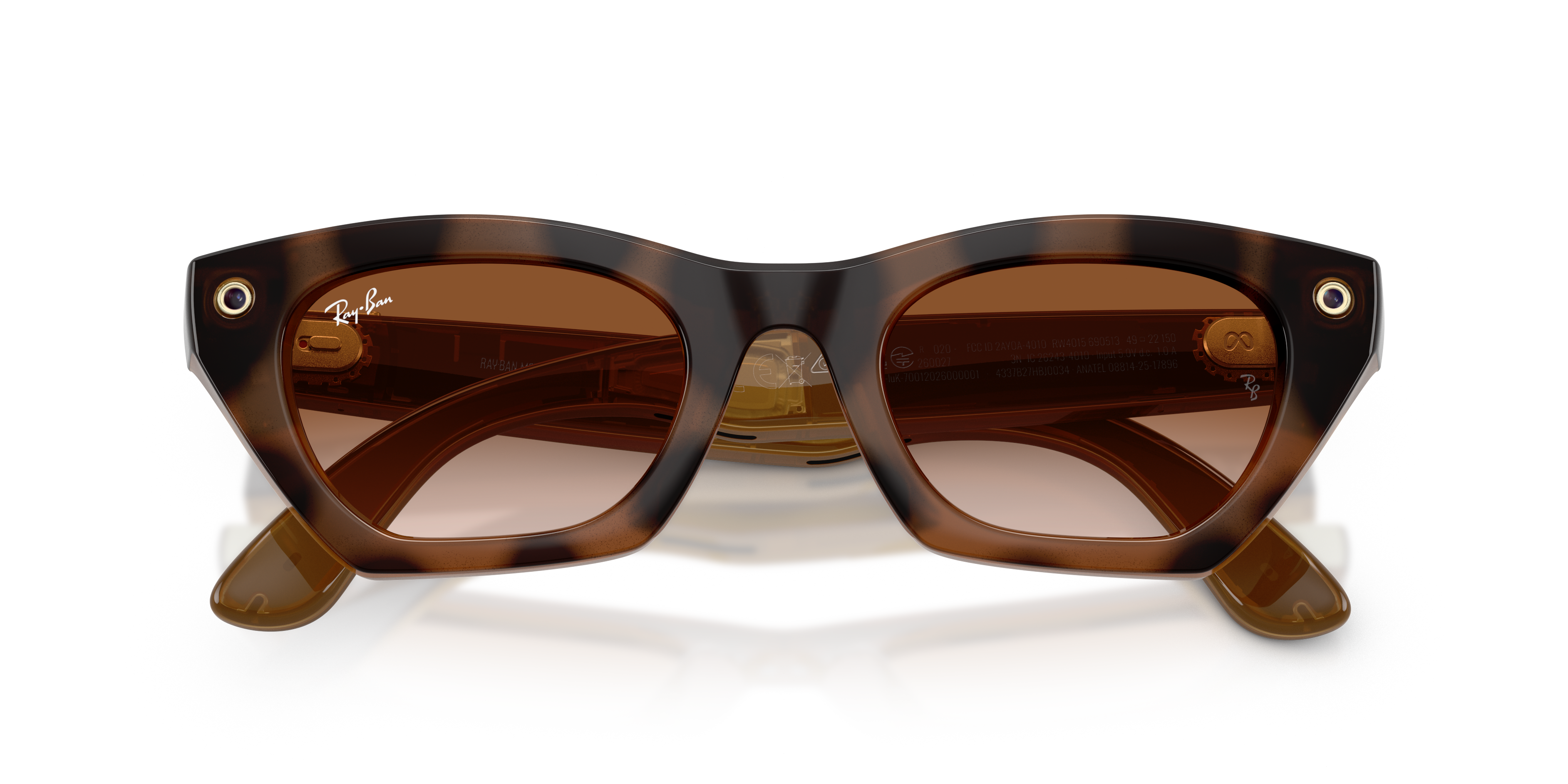 Ray-Ban Meta RW4015 690513 – inteligentne okulary Cat Eye Havana z brązowymi soczewkami gradientowymi