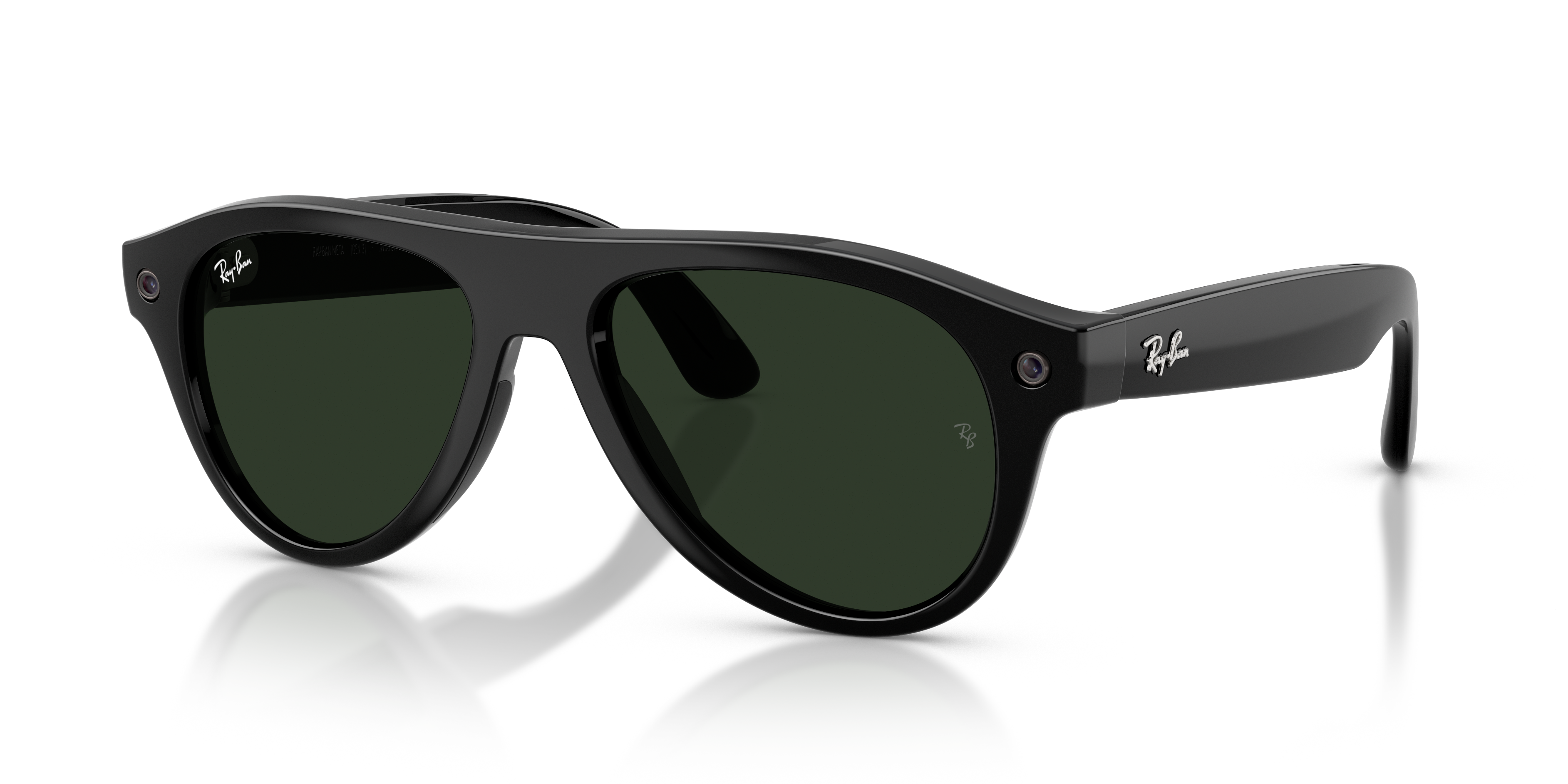 Ray-Ban Meta RW4016 601/1M - czarne okulary Pilot z zielonymi soczewkami Transitions