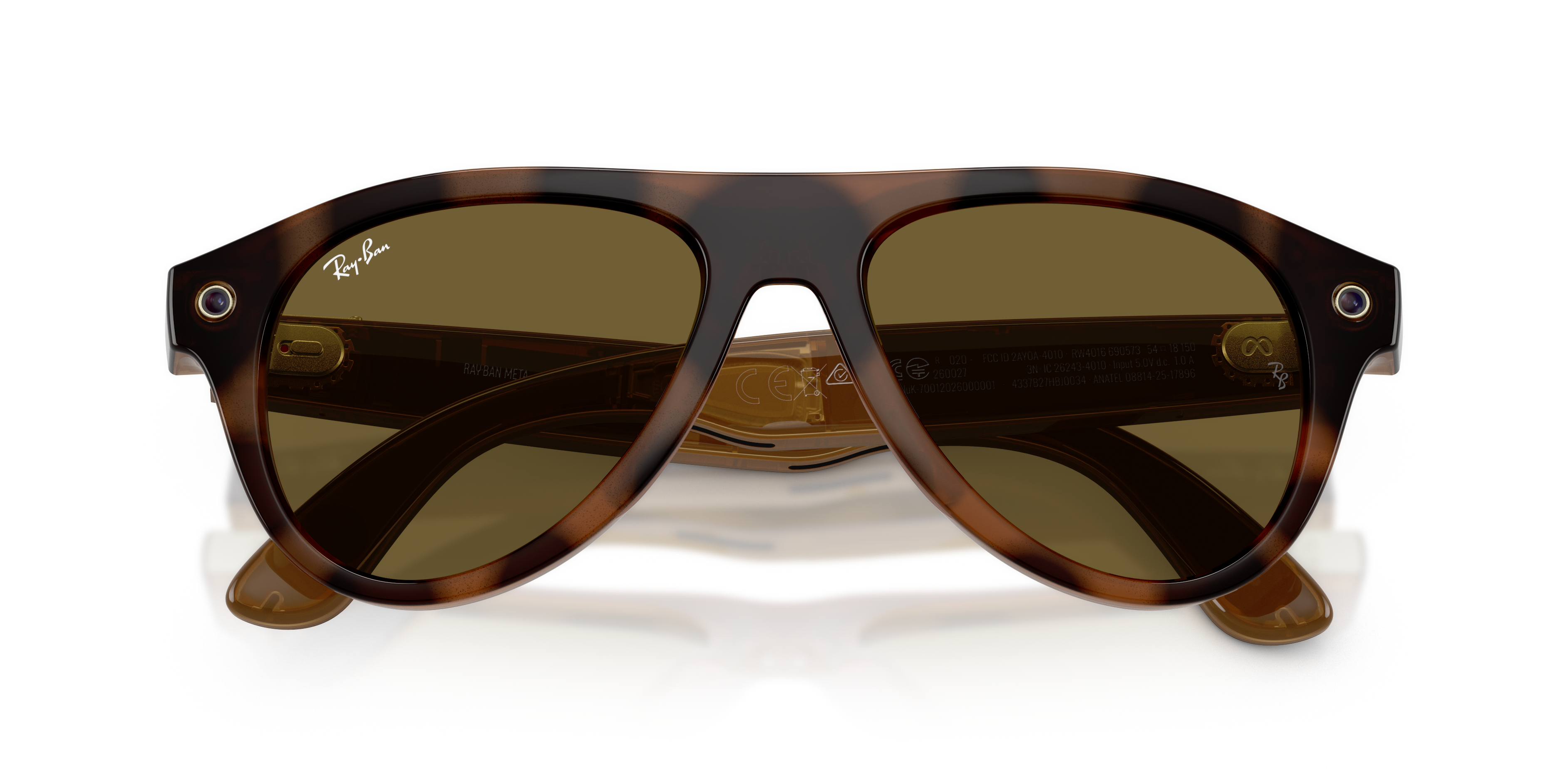 Ray-Ban Meta RW4016 690573 – inteligentne okulary Pilot Shiny Havana z brązowymi soczewkami