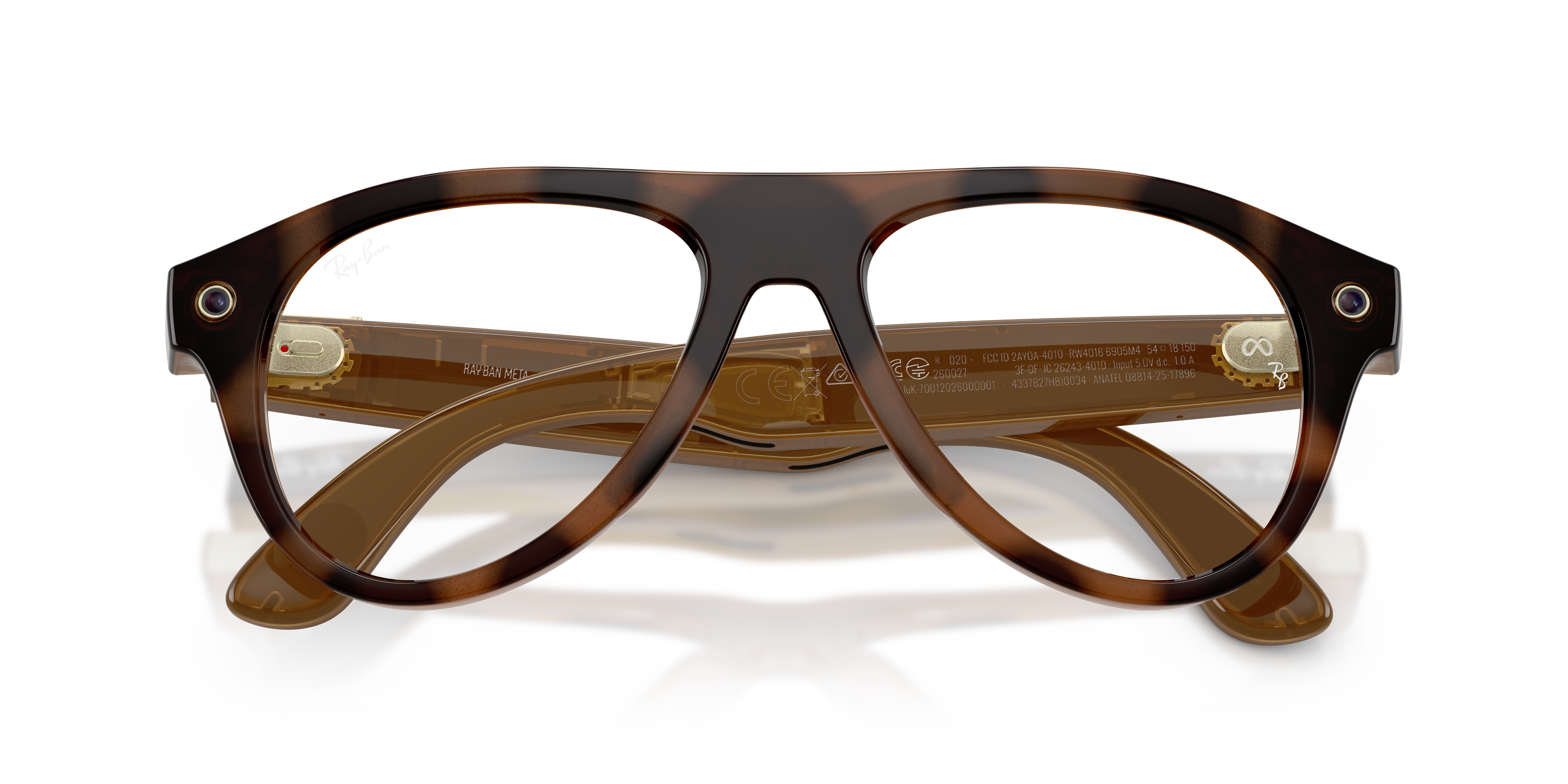 Ray-Ban Meta RW4016 6905M4 Pilot Havana – inteligentne okulary z brązowymi soczewkami Transitions