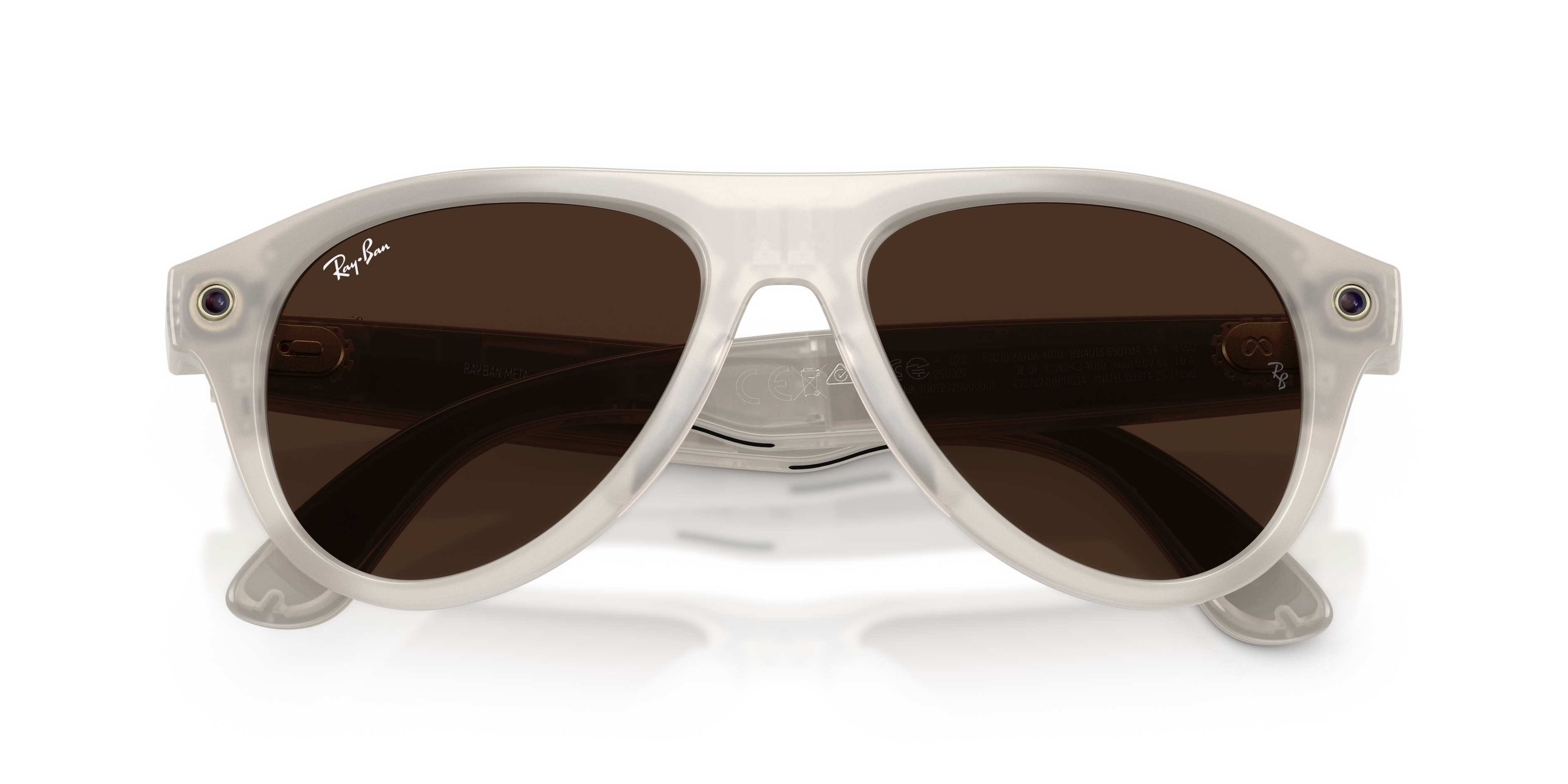 Ray-Ban Meta RW4016 6907M4 – mlecznobeżowa oprawka i przyciemnione brązowe soczewki Transitions