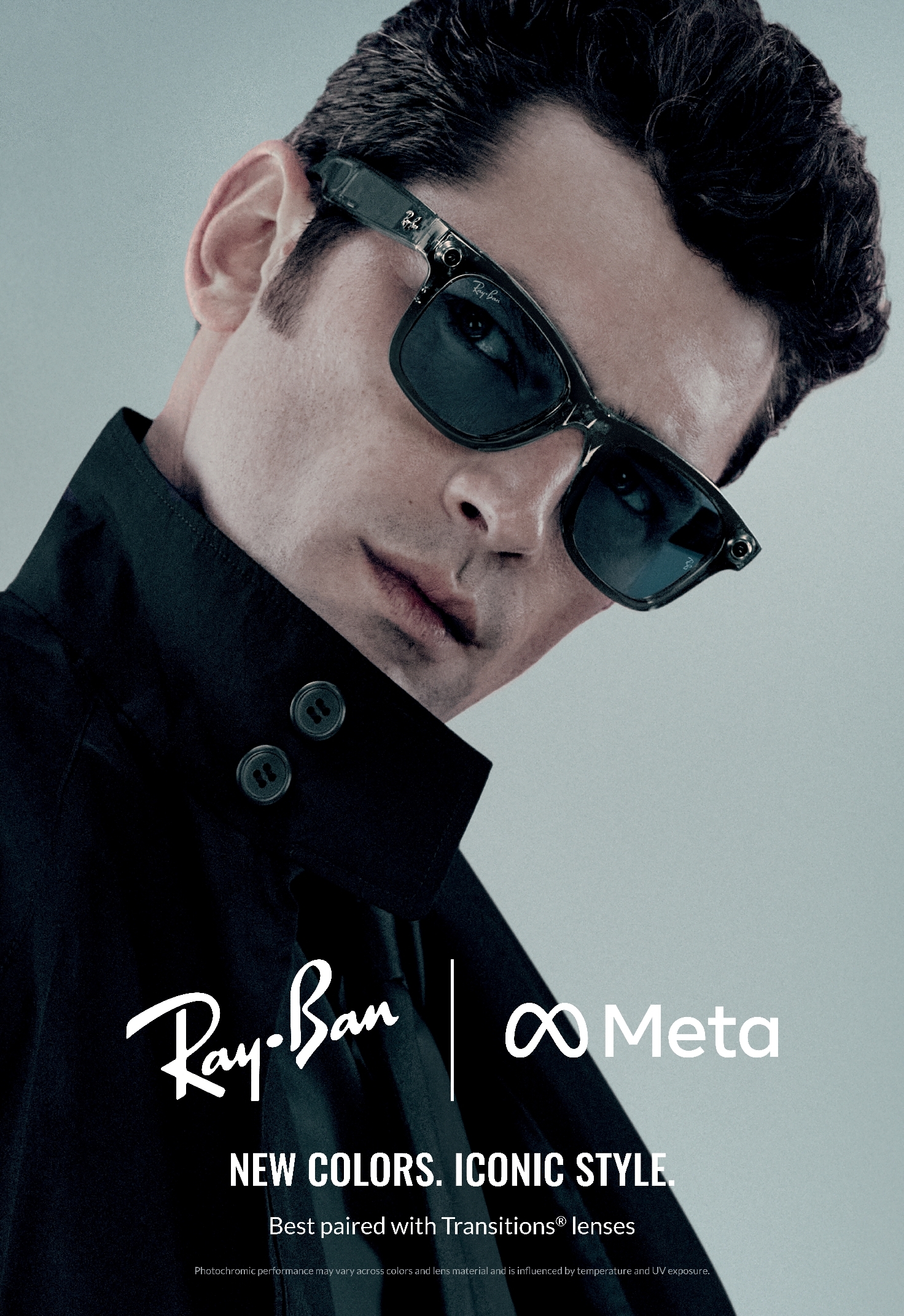 Czarne okulary Ray-Ban Meta z ciemnymi soczewkami