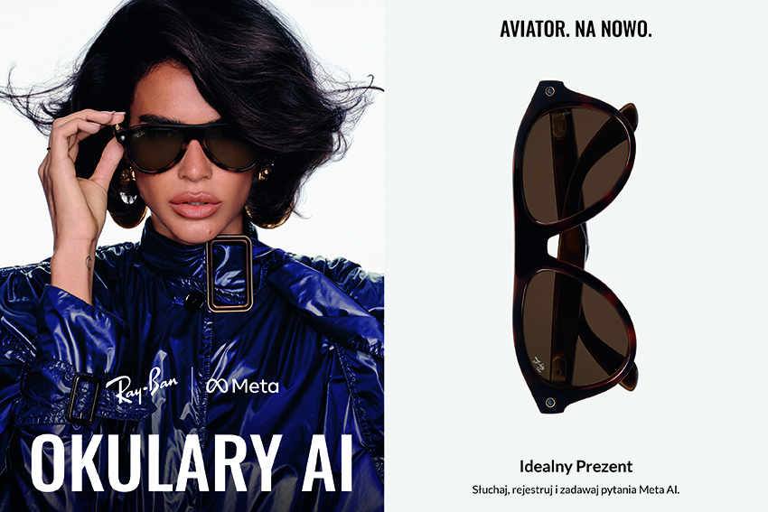 Ray-Ban Meta w czarnej oprawie z zielonymi soczewkami